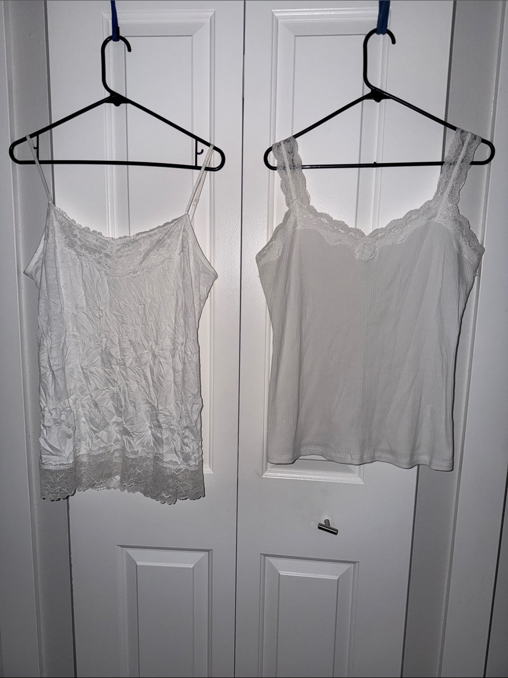 Maurices Set of Two White Lace-Trim Camisole
